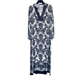floral embellished maxi dress Mac Duggal Women's Floral Embellished Long Sleeve Mesh Midi Dress - Multi - Size 10